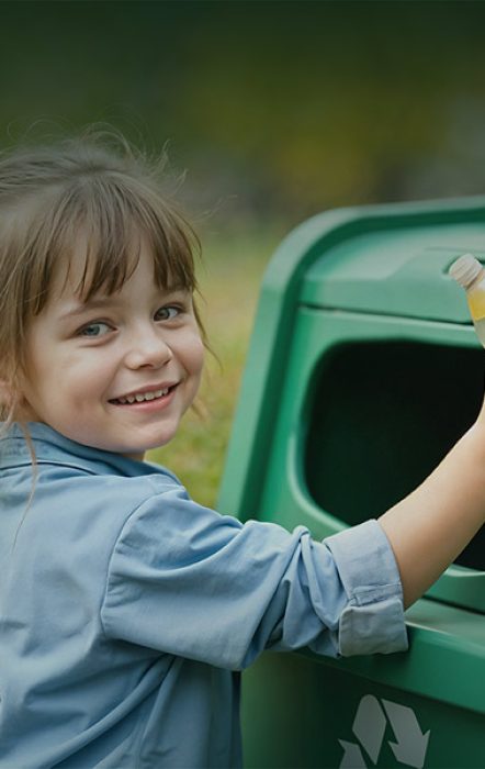 girl-recycling-plastic-bottle